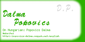 dalma popovics business card